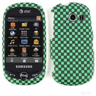 For Samsung Flight II A927 Case Cover   3D Embossed Green Black Checkers 3D314 Cell Phones & Accessories