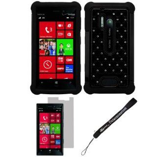 Black Elegant Diamond Back Cover with Additional Silicone Skin For Nokia Lumia 928 4.5in Display Electronics