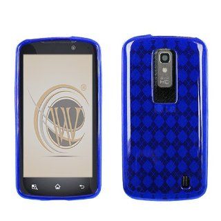 TPU Skin Cover for LG Nitro HD (LG P930), Argyle Blue Cell Phones & Accessories