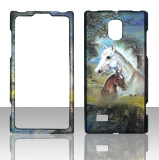 2D Racing Horses LG Spectrum 2 VS930 Verizon Case Cover Hard Phone Snap on Cover Case Protector Cell Phones & Accessories