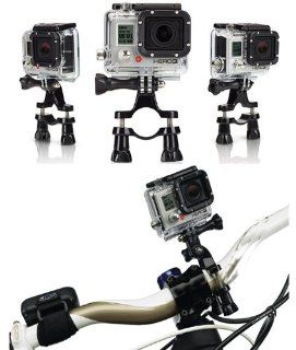 Floureon Motorcycle Bike Handlebar Seatpost Pole Mount + Three way Adjustable Pivot Arm for Gopro HD Hero 3+ 3 2 1 Camera  Tripod Camera Mounts  Camera & Photo