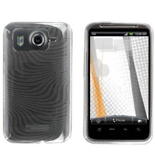 Soft Skin Case Fits HTC Inspire 4G, Desire HD Wavies Transparent Clear TPU AT&T Cell Phones & Accessories