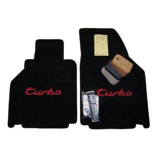 Porsche Carrera Turbo 911 996 COUPE Black Floor Mats with Turbo Red Lettering Custom Made 2001 2002 2003 2004 2005 Automotive