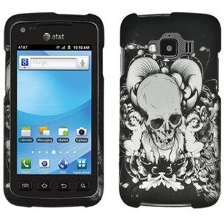 Black Silver Skull Hard Case Cover For Samsung Rugby Smart i847 with Free Pouch Cell Phones & Accessories