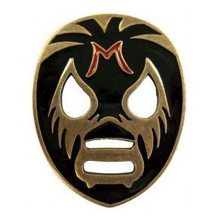 Mexican Wrestler Mask   2.5" x 3"   Metal Belt Buckle Clothing