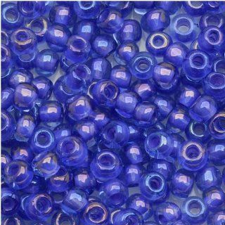 Toho Round Seed Beads 6/0 #934 'Opaque Purple Lined Light Sapphire' 8g
