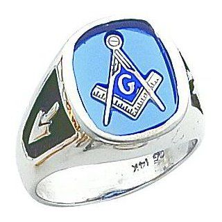 14K White Gold Masonic Mens Ring Jewelry Size 10 Jewelry