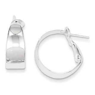 Sterling Silver Polished Omega Back Hoop Earrings Jewelry