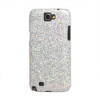 Glittery Sequins White Hard Cover Case for Samsung Galaxy Note 2 /II N7100 Cell Phones & Accessories