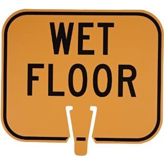 Brady 80118, Wet Floor (Cone Sign), 10 1/2" Height x 12 3/4" Width, Black on Orange, Legend "Wet Floor" (1 per Order) Science Lab Safety Cones