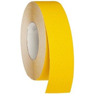 Brady 60' Length, 2" Width, B 916 Grit Coated Polyester Tape, Safety Yellow Color Anti Skid Tape Roll Mounted Floor Safety Tape Yellow
