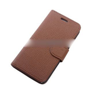 Ziyan Fashion 7 Colors Luxury Lichee Pattern Business Magnetic PU Leather Skin Flip Stand Card Holder Wallet Case Cover For HTC One M7 (Brown) Cell Phones & Accessories