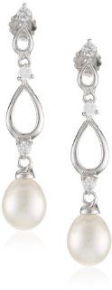 Bella Pearl Fancy Dangling Pearl Earrings Jewelry