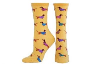 Socksmith Women's Yellow Haute Dog Crew Socks Clothing