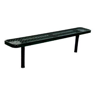 942 Series Park Bench   Diamond Expanded Metal   Inground Mount (6' L)  Outdoor Benches  Patio, Lawn & Garden
