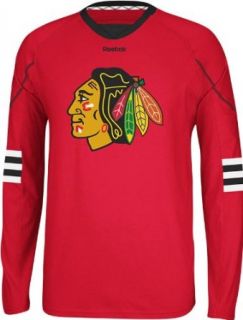 NHL Chicago Blackhawks Men's Edge Long Sleeve Jersey Tee, Red, Small  Sports Fan T Shirts  Clothing