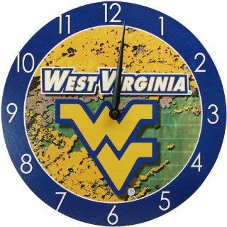 NCAA West Virginia Mountaineers 12'' Wooden Wall Clock   Wall Clocks