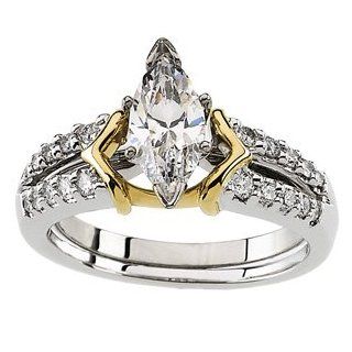 14K White Yellow Gold Two Tone Bridal Enhancer Diamond quality A4 (SI1 clarity G I color) Jewelry