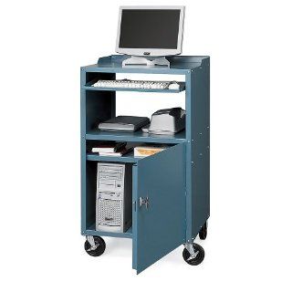 RELIUS SOLUTIONS Mobile Computer Stand   27x24x49 1/4"   Gray Science Lab Desks