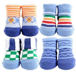 Luvable Friends 4 Piece Boy Novelty Socks Gift Set, Sports Infant And Toddler Socks Clothing