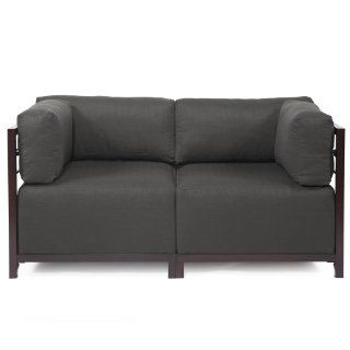 Sterling Charcoal Axis 2pc Sectional   Mahogany Frame   Sofas