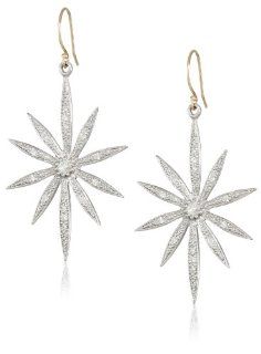 Mizuki 14Kt Wire Charm Light Silver Long Icicle Flower Diamond Earrings (.5Ct) Jewelry