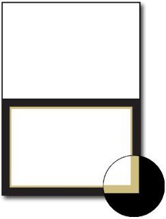 Greeting Cards, 5" x 7" Black / Gold Border   25 Greeting Cards 