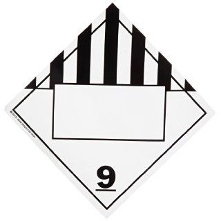 Brady 60388 10.75 x 10.75 inches, Pressure Sensitive Vinyl (B 946), Black on White DOT Vehicle PlaCards (1 Each ) Industrial Warning Signs