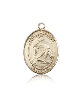 Free Engraving Included Medal 14k Gold St. Saint Charles Borromeo Medal 1" Oval 7020KT w/o Chain w/Box Patron Saint of Catechists/Seminarians Pendant Necklaces Jewelry