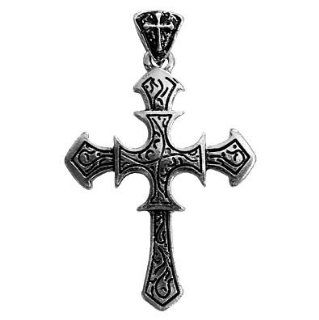 Silver Viking Gothic Swedish Pointed Religious Christian Knights Templar Cross Pendant Nordic Norse Solid 925 St Sterling Silver Gothic Cross 45 x 62 MM 925 Sterling Silver Plated Double Two Sided Design GOTENKREUZ 