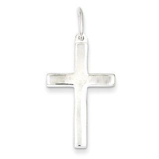 925 Sterling Silver Polished Cross Pendant 28mmx17mm Jewelry
