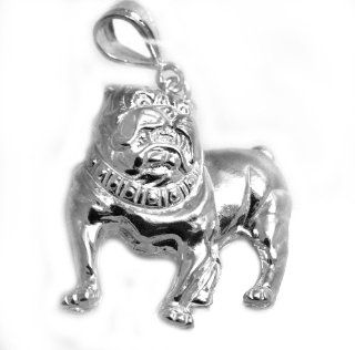 Diamond Cut Bulldog Pit Bull Pendant 925 Sterling Silver Jewelry