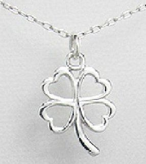 .925 Sterling Silver Medium Size Shamrock�Ireland Clover 4 Leaf Lucky Charm Luck symbol Irish Width 1.5 mm. Height 2.6 mm. Pendant Dangle Earrings Jewelry