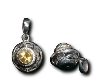 Solid 925 St Sterling Silver Tibetan Topaz Gemstone Pendant Necklace 17MM In Diameter This Piece Was Handmade At The Foot Of The Himalayas By True Nepali Crafts Men And Women On A Beautiful 925 St Sterling Silver Heavily Plated Chain Yellow Topaz November 