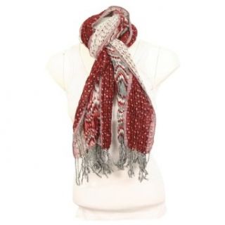 Women's Acrylic Fashion Scarves   Burgundy   926 Cold Weather Scarves Clothing