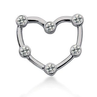 14K Gold Bezel set Diamond Heart Pendant (0.60 cttw, F   G Color, SI2 Clarity) Jewelry