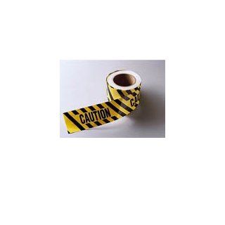Striped Aisle Marking Tape (B 950; Black and Yellow; CAUTION (with black & yellow diagonal stripes)) [PRICE is per ROLL]