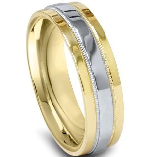 Mens 950 Platinum & 18K Gold Comfort Fit Wedding Band Jewelry