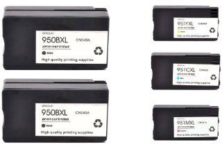 Remanufactured 5 Pack HP 950XL BK, HP 951XL C,M,Y Color Ink Cartridge Set For HP OFFICEJET PRO 8600 PREMIUM N911N Electronics