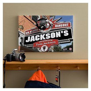 Personalized College Football Pub Sign Canvas   Texas Tech Red Raiders   12x18  Sporting Goods  Sports & Outdoors