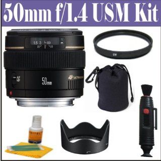 Canon EF 50mm f/1.4 USM Standard & Medium Telephoto Lens + Deluxe Accessory Kit for EOS Digital SLR Cameras  Camera & Photo