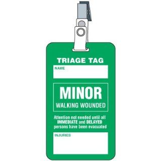 Emedco Plastic Tags With Strap Clips Minor Triage Tag Industrial Lockout Tagout Tags