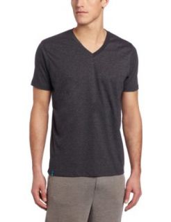 PACT Men's Charcoal Heather V Neck Tee at  Mens Clothing store