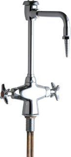 Chicago Faucets 930 XKCP Single Hole Lab Faucet with Cross Handles and High Arch Vacuum Breaker Spout, Chrome   Touch On Kitchen Sink Faucets  