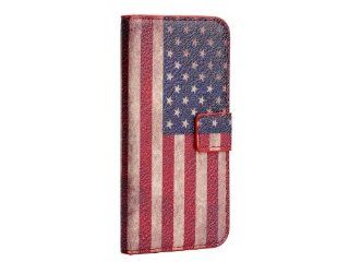American Flag Wallet Credit Card Multifunctional Synthetic Leather Case for Apple iPhone 5 Cell Phones & Accessories