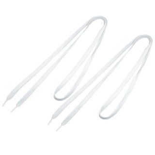 Pair White Plastic Tips 41.7" Long Flat Wide Shoelaces Strings for Sneakers Health & Personal Care
