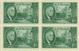 Roosevelt   Hyde Park Set of 4 x 1 Cent US Postage Stamps NEW Scot 930 
