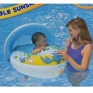 Inflatable Baby Float Seat Boat Ring Adjustable Sunshade Protect Swimming Pool Toys & Games