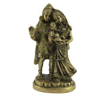 Metal Sculpture Brass Religious Symbols Shiv Parvati Ganesha   Statues