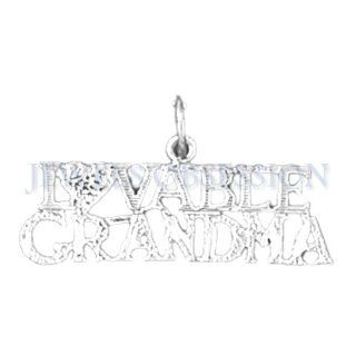 Rhodium Plated 925 Sterling Silver Lovable Grandma Pendant Jewels Obsession Jewelry